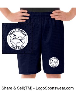 Badger Youth Mesh/Tricot 6 inch short Design Zoom